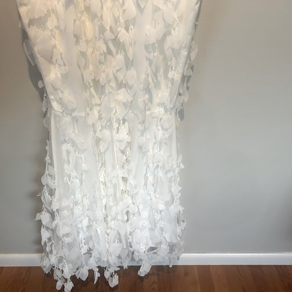 ASOS 3D luxe fringe cupped fishtail maxi dress gown in white Size 6 - Picture 7 of 15